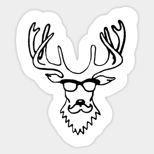 Hipster Deer Sticker by Lisamariesumner
